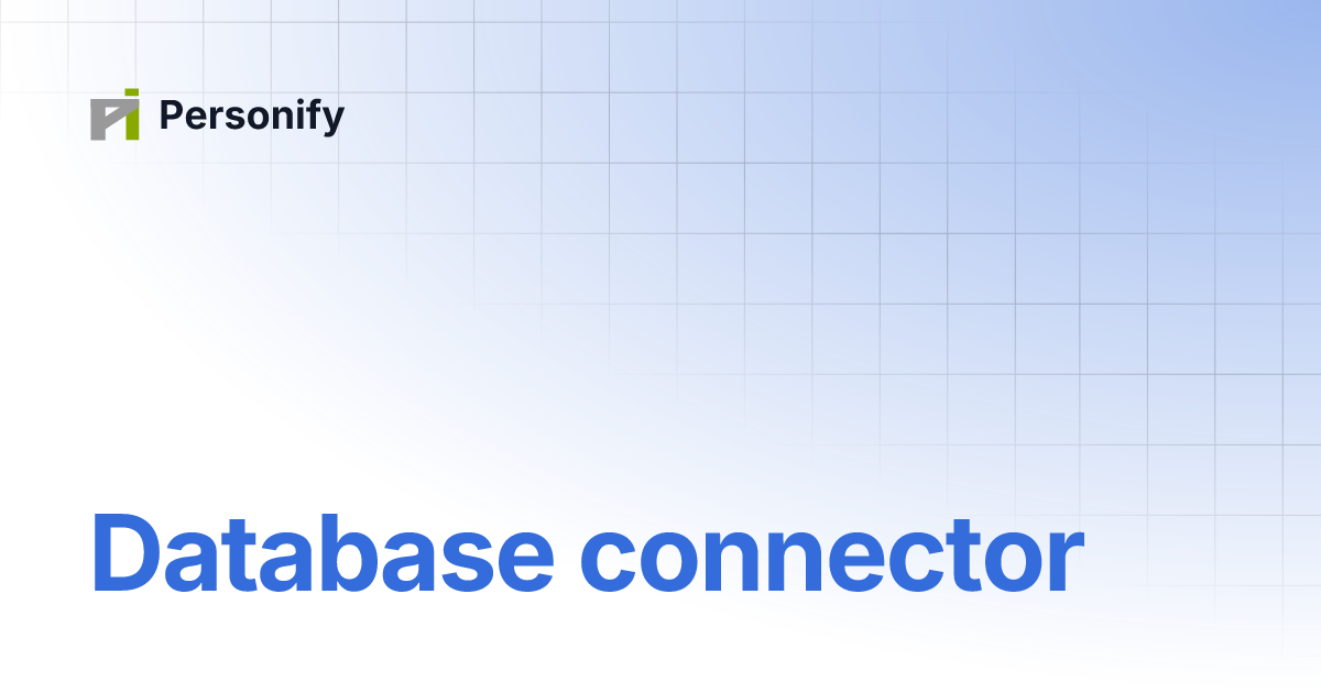 Database connector personify